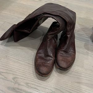 Frye boots-knee high flat leather boots